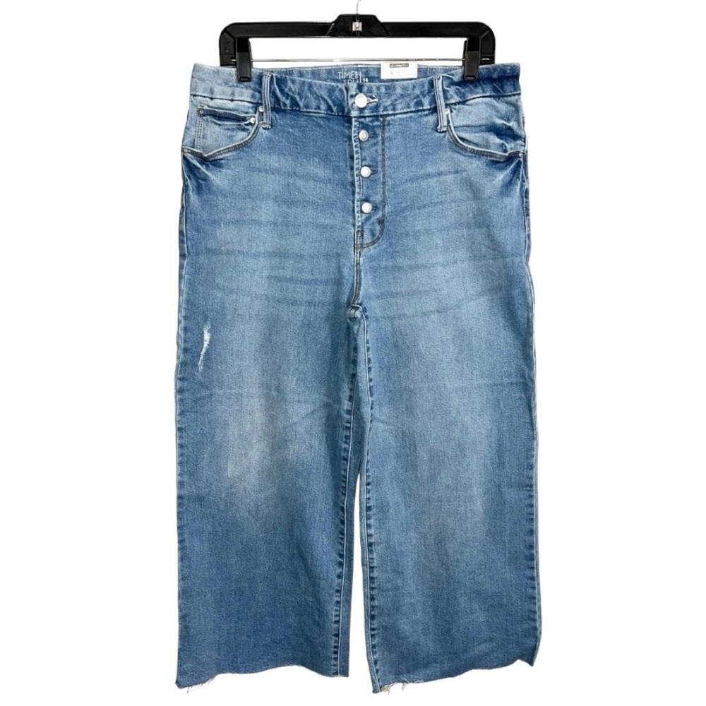 Time And Tru Jeans Women’s Size 14 Blue High Rise Stretch Wide Leg New